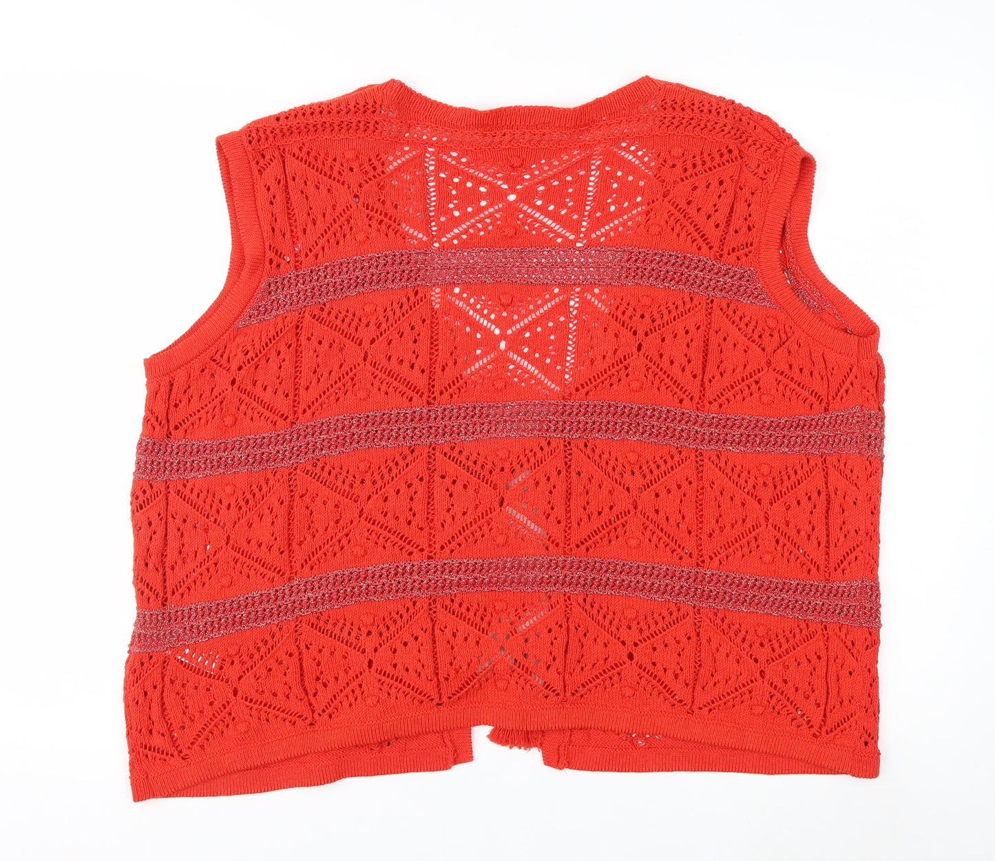 Marks and Spencer Women’s Red Open-Knit Sleeveless Vest XL