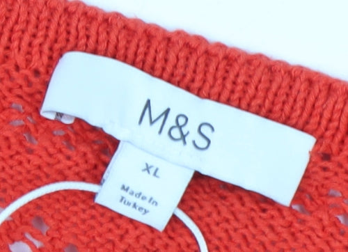 Marks and Spencer Women’s Red Open-Knit Sleeveless Vest XL