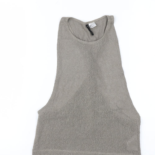 H&M Divided Women's Grey Cropped Knit Tank Top Size S