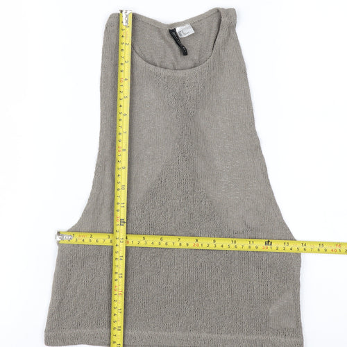 H&M Divided Women's Grey Cropped Knit Tank Top Size S