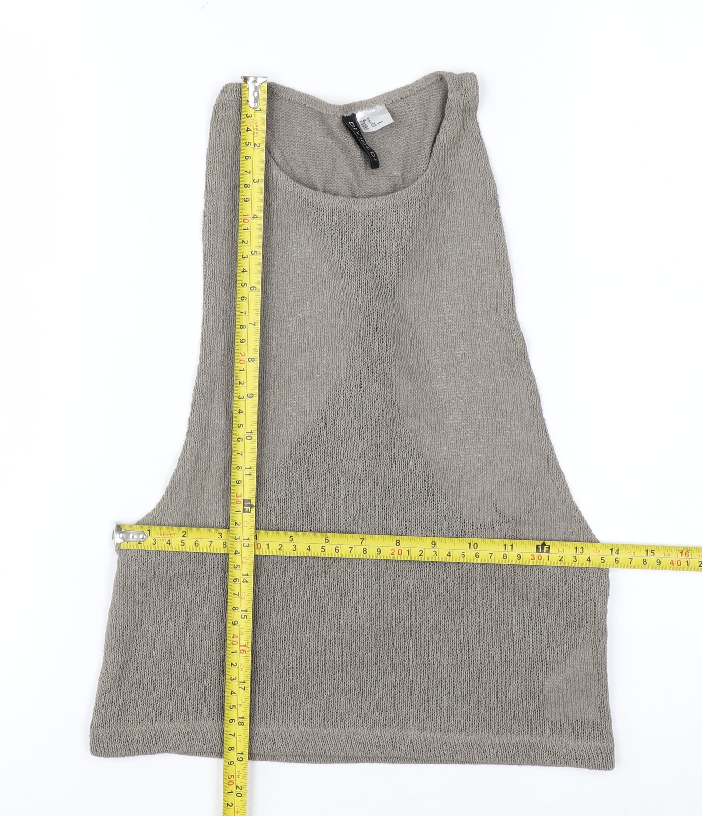 H&M Divided Women's Grey Cropped Knit Tank Top Size S