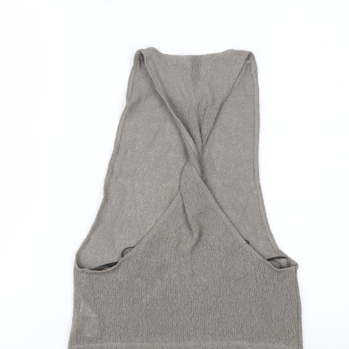 H&M Divided Women's Grey Cropped Knit Tank Top Size S