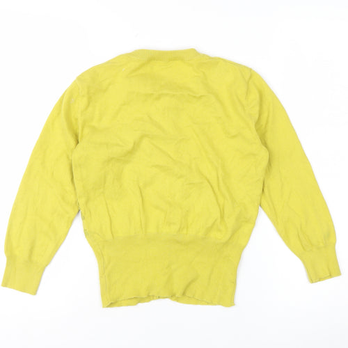 Karen Millen Women's Yellow Cotton Knit Cardigan Size S