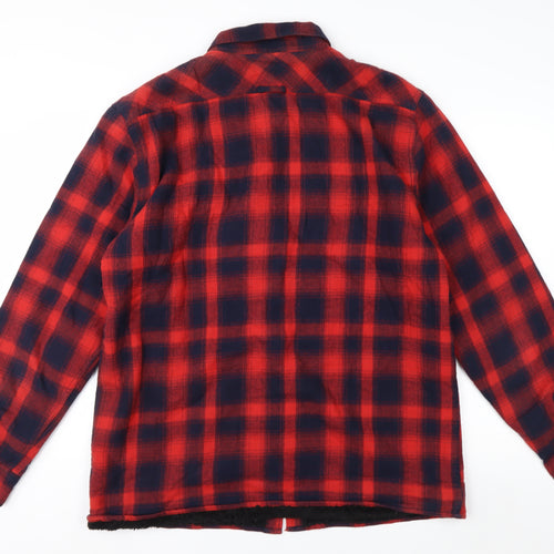 Levi's Men's Red Plaid Flannel Button-Up Shirt XL Casual Workwear
