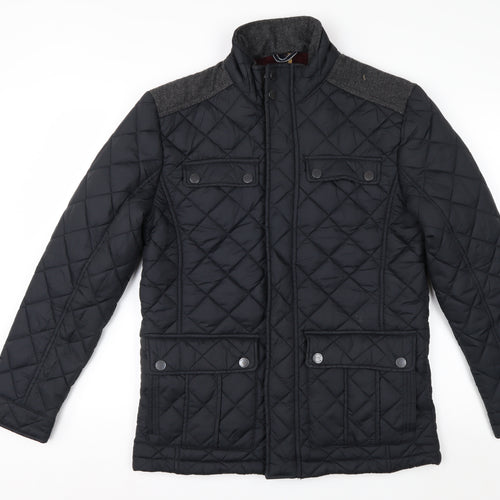 Maine New England Men's Black Quilted Nylon Jacket Size S 38in