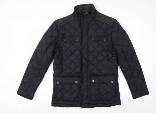 Maine New England Men's Black Quilted Nylon Jacket Size S 38in