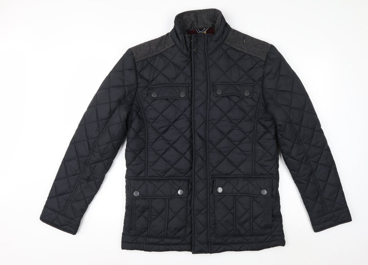 Maine New England Men's Black Quilted Nylon Jacket Size S 38in