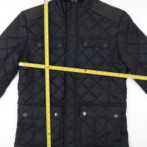 Maine New England Men's Black Quilted Nylon Jacket Size S 38in