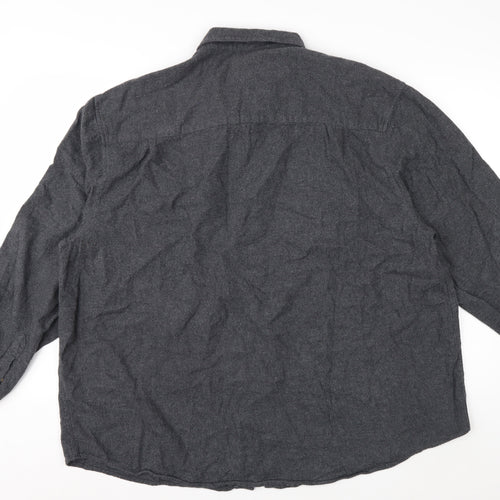 Faded Glory Men's Grey 2XL Flannel Cotton Long Sleeve Button Up Shirt