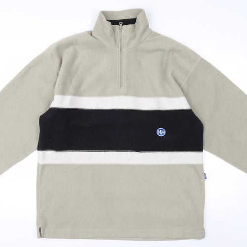 Helly Hansen Men’s Beige Fleece Sweatshirt M 1/4 Zip Outdoor Pullover