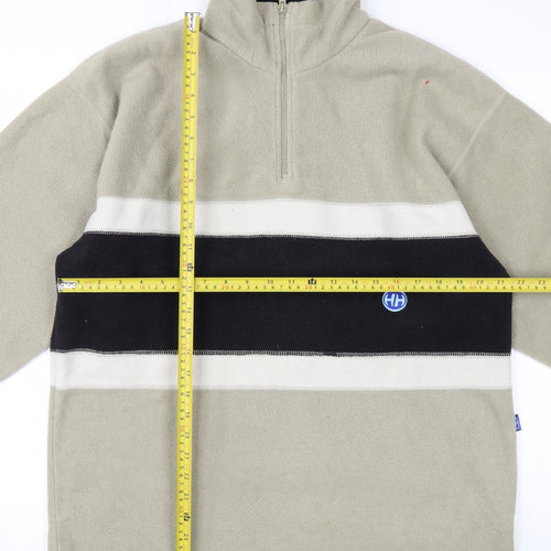 Helly Hansen Men’s Beige Fleece Sweatshirt M 1/4 Zip Outdoor Pullover