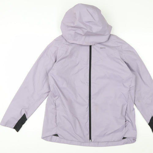 Quechua Teens Purple Waterproof Hooded Rain Jacket Size 14