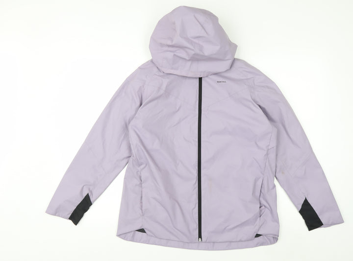 Quechua Teens Purple Waterproof Hooded Rain Jacket Size 14