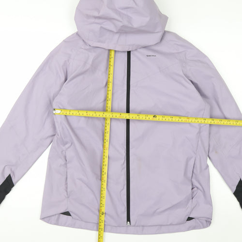 Quechua Teens Purple Waterproof Hooded Rain Jacket Size 14