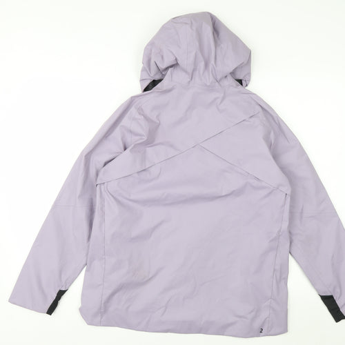 Quechua Teens Purple Waterproof Hooded Rain Jacket Size 14