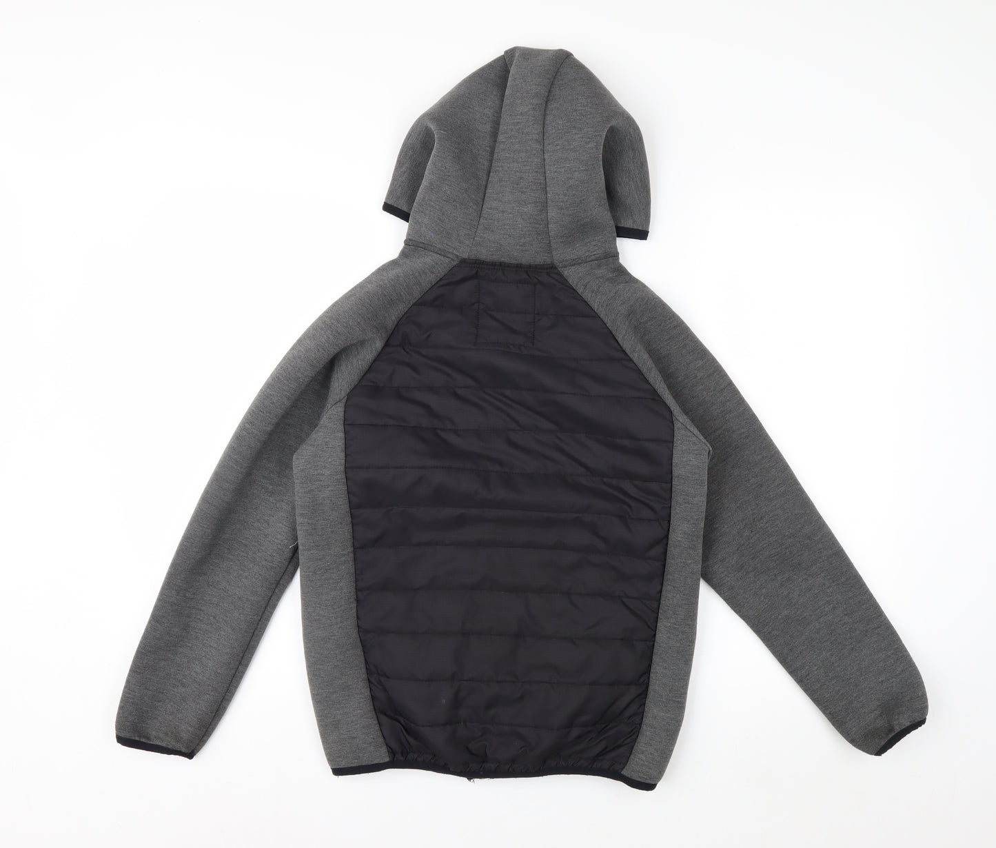 Jack & Jones Boys Grey Hooded Puffer Jacket Size 152 Full Zip