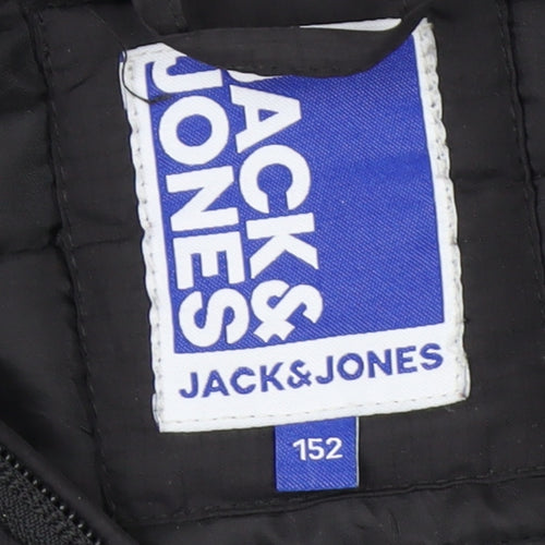 Jack & Jones Boys Grey Hooded Puffer Jacket Size 152 Full Zip