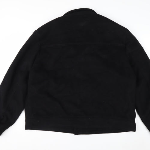 H&M Men's Black Wool Blend Button Jacket XXL Classic Style