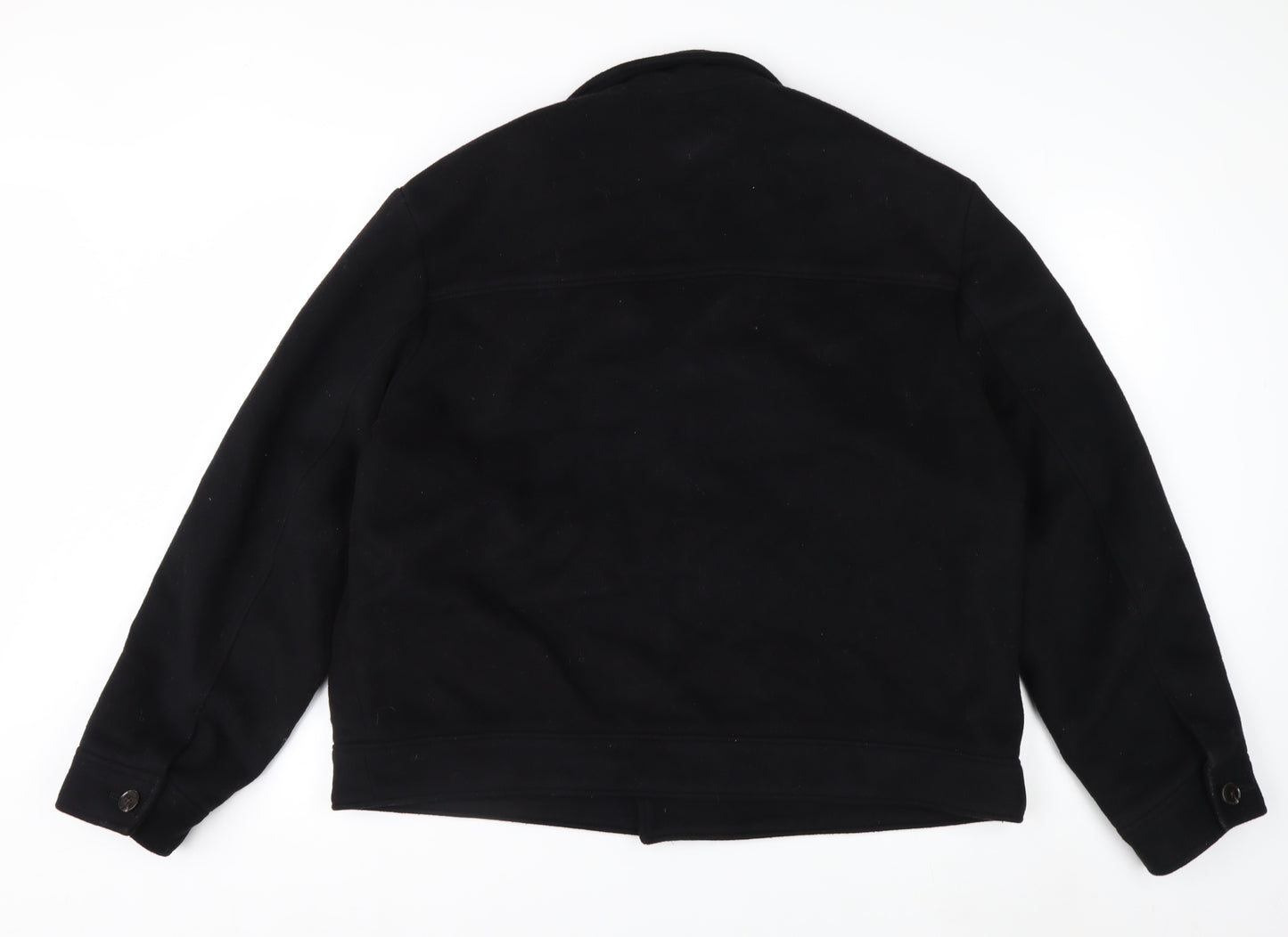 H&M Men's Black Wool Blend Button Jacket XXL Classic Style