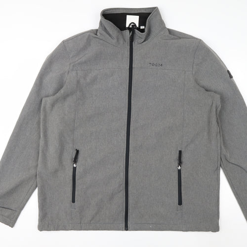 TOG24 Men's Grey 2XL Softshell Jacket Water Resistant Outdoor