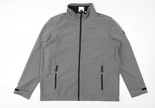 TOG24 Men's Grey 2XL Softshell Jacket Water Resistant Outdoor