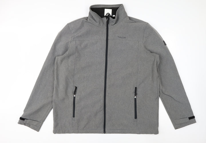TOG24 Men's Grey 2XL Softshell Jacket Water Resistant Outdoor
