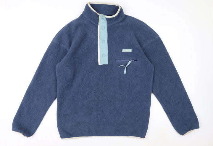 Columbia Men's Blue Fleece Henley Sweatshirt Size M Outdoor Pullover