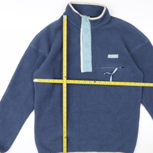 Columbia Men's Blue Fleece Henley Sweatshirt Size M Outdoor Pullover