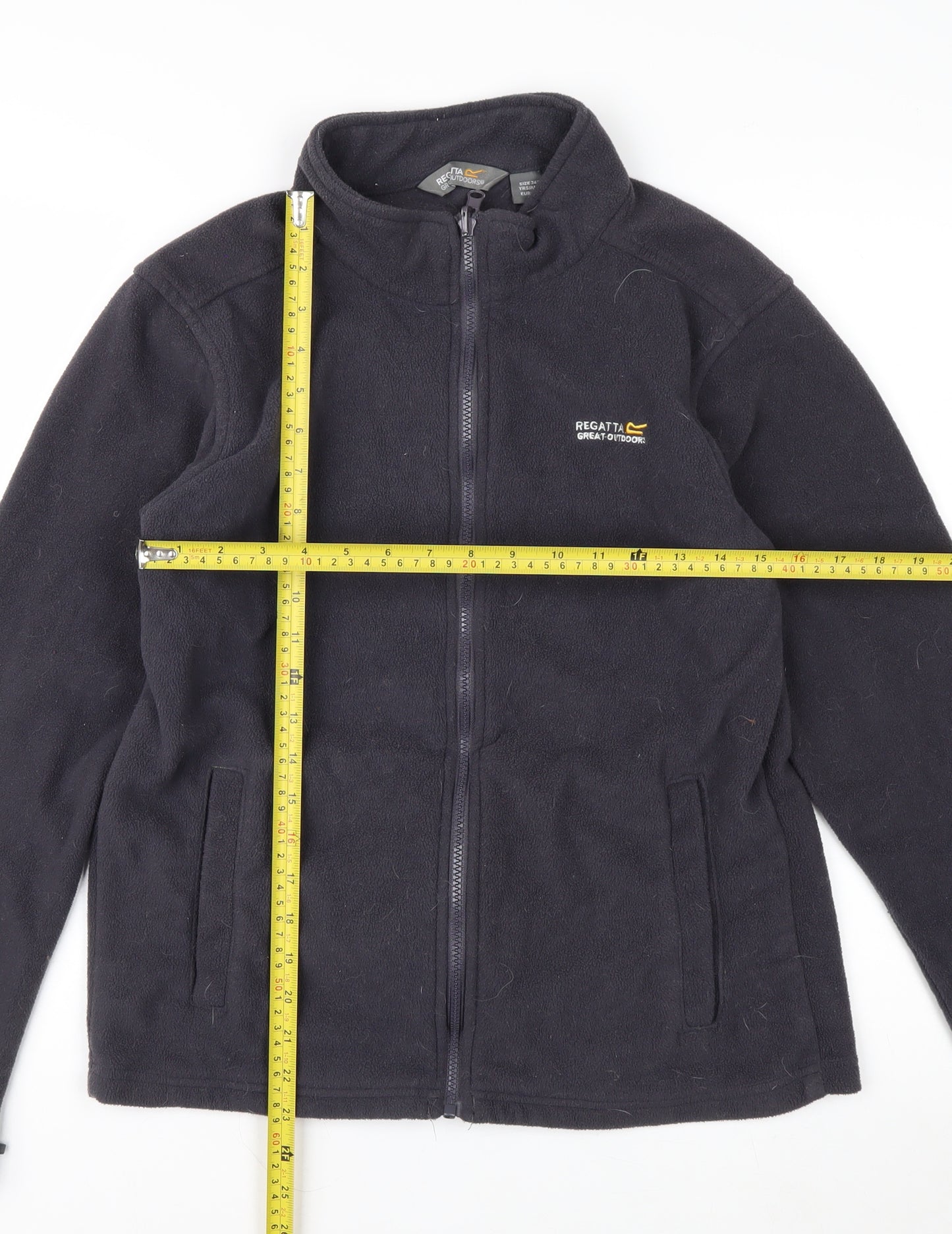 Regatta Boys Black Fleece Full Zip Outdoor Jacket 16 Years