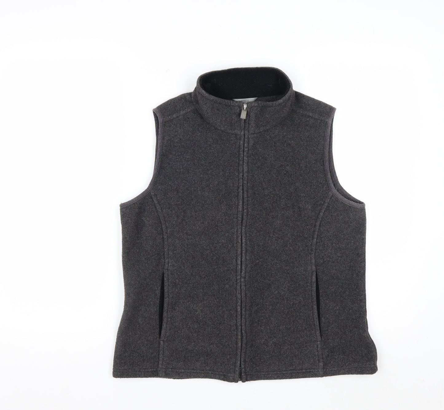 Marks and Spencer Womens Grey Fleece Zip Waistcoat UK 12