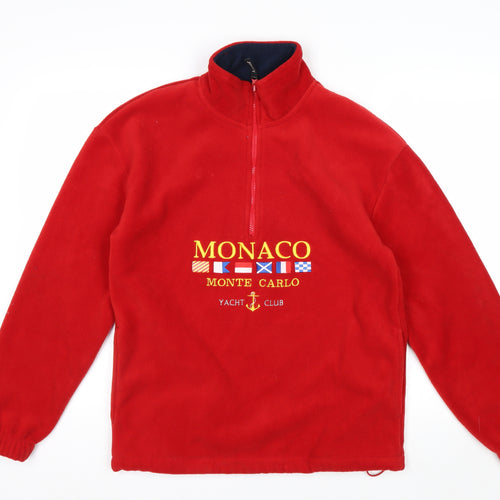 Jem City Men's Red Fleece 1/4 Zip Pullover Sweatshirt Small