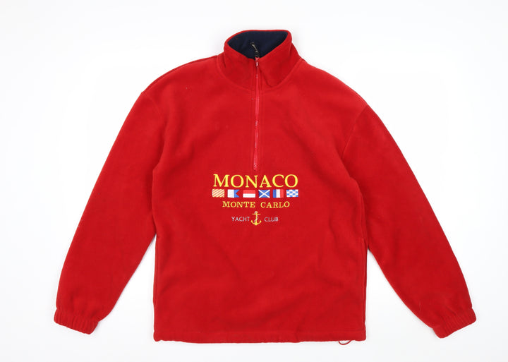 Jem City Men's Red Fleece 1/4 Zip Pullover Sweatshirt Small