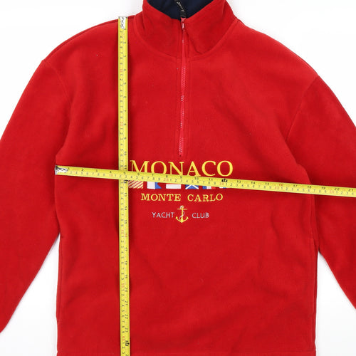 Jem City Men's Red Fleece 1/4 Zip Pullover Sweatshirt Small