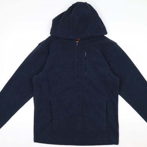Threadbare Men's Blue Fleece Hooded Full Zip Jacket Size S
