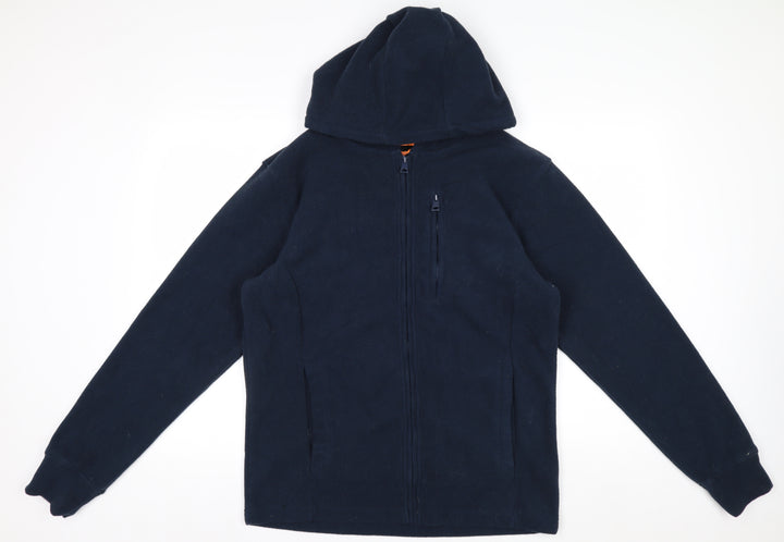 Threadbare Men's Blue Fleece Hooded Full Zip Jacket Size S