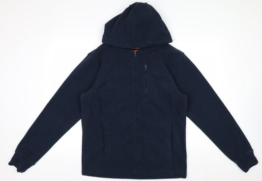 Threadbare Men's Blue Fleece Hooded Full Zip Jacket Size S