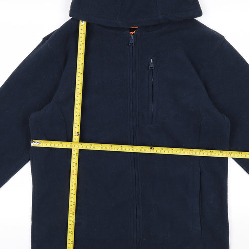 Threadbare Men's Blue Fleece Hooded Full Zip Jacket Size S