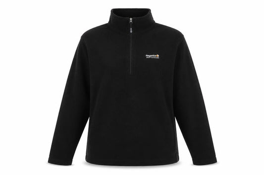Front view of Regatta Women's Black Fleece Pullover Sweatshirt, size 16, 1/2 Zip Outdoor