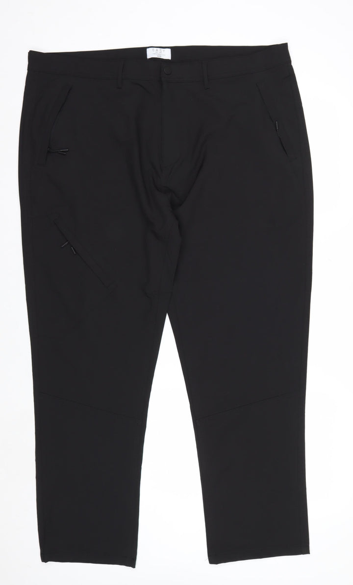 EASY Men’s Black Tapered Fit 40S Smart Trousers