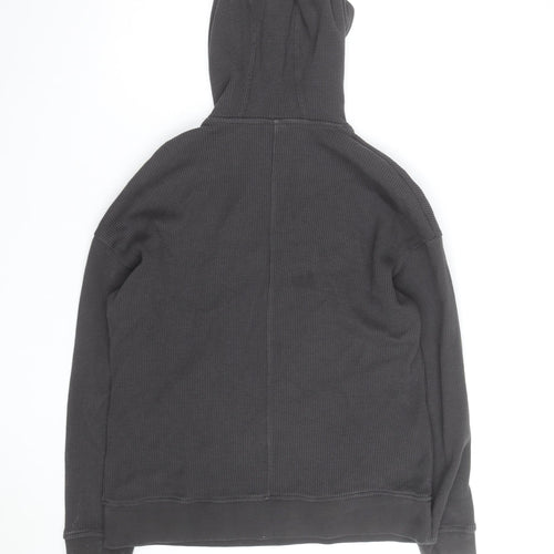 Zara Men's Charcoal Grey Pullover Hoodie Size XL Cotton Blend