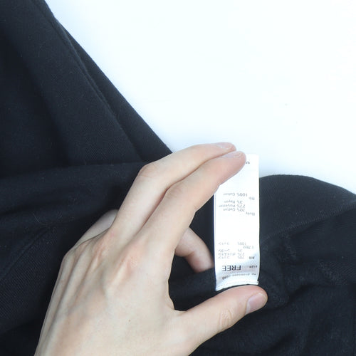 MOUSSY Black Logo Pullover Sweatshirt Unisex Adults L Fleece Cotton Blend