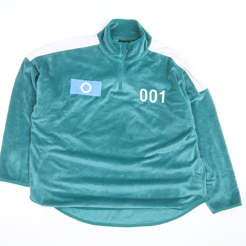 Squid Game Women Green 1/2 Zip Pullover Sweatshirt UK 10-12