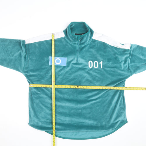 Squid Game Women Green 1/2 Zip Pullover Sweatshirt UK 10-12