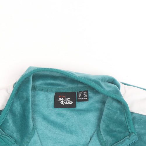 Squid Game Women Green 1/2 Zip Pullover Sweatshirt UK 10-12