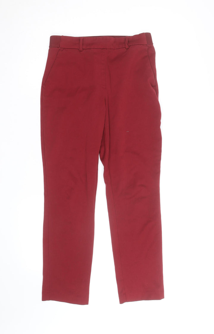 Marks and Spencer Women Red Chino Trousers Size 14 Regular
