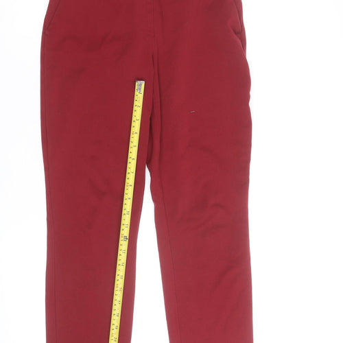 Marks and Spencer Women Red Chino Trousers Size 14 Regular