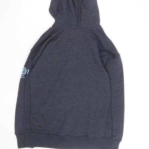 Superdry Men's Grey Pullover Hoodie S NYU Logo Fleece Sweatshirt