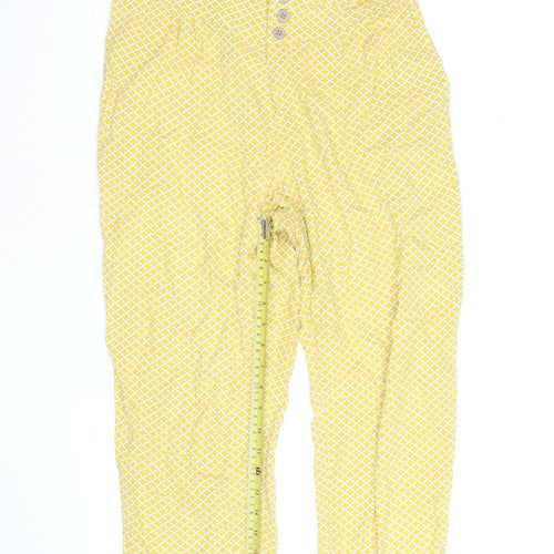 Marks and Spencer Women Yellow Geometric Lightweight Trousers Size 10