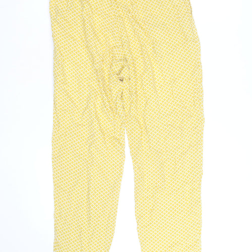 Marks and Spencer Women Yellow Geometric Lightweight Trousers Size 10