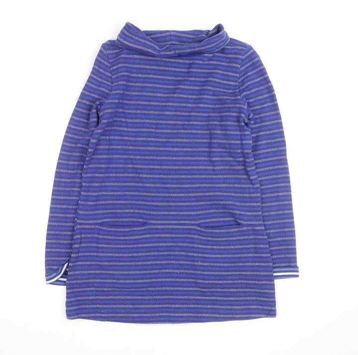 Seasalt Cornwall Womens Blue Striped Cotton Cowl Neck Tunic Jumper Size 8